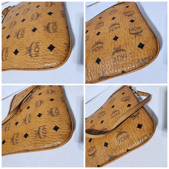 MCM Visetos Leather Pochette Cognac - Picture 11 of 12